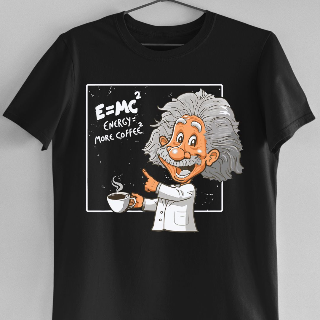 Energy Equals More Coffee Square Unisex Physics T-Shirt