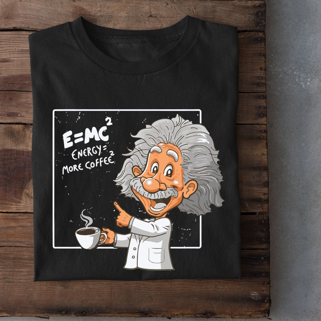 Energy Equals More Coffee Square Unisex Physics T-Shirt