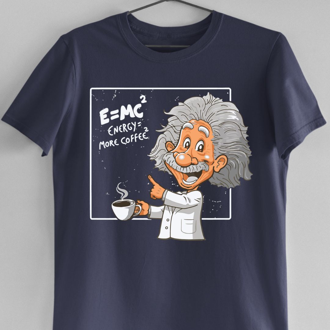 Energy Equals More Coffee Square Unisex Physics T-Shirt