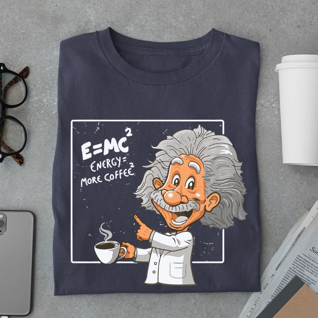 Energy Equals More Coffee Square Unisex Physics T-Shirt