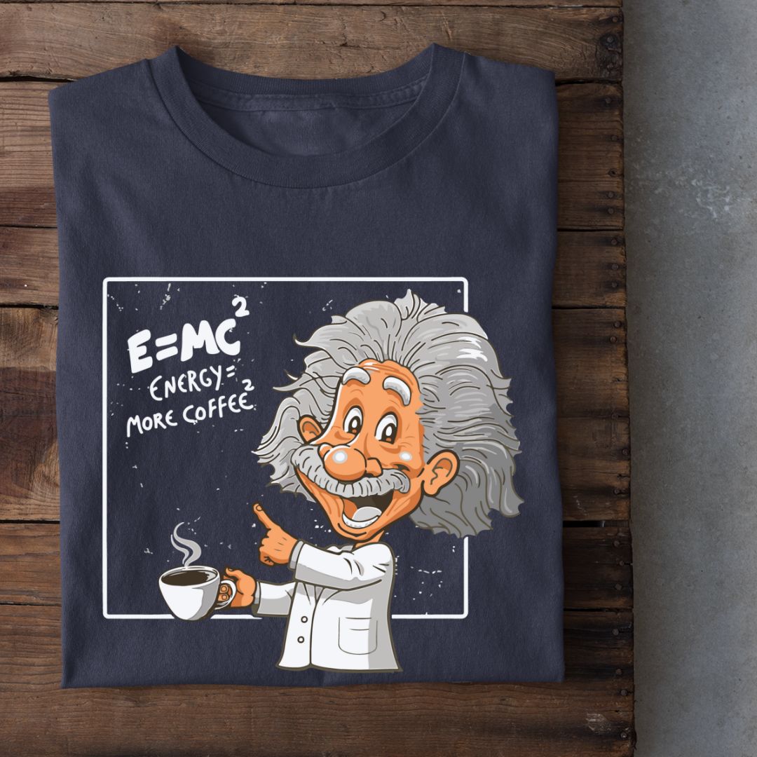 Energy Equals More Coffee Square Unisex Physics T-Shirt