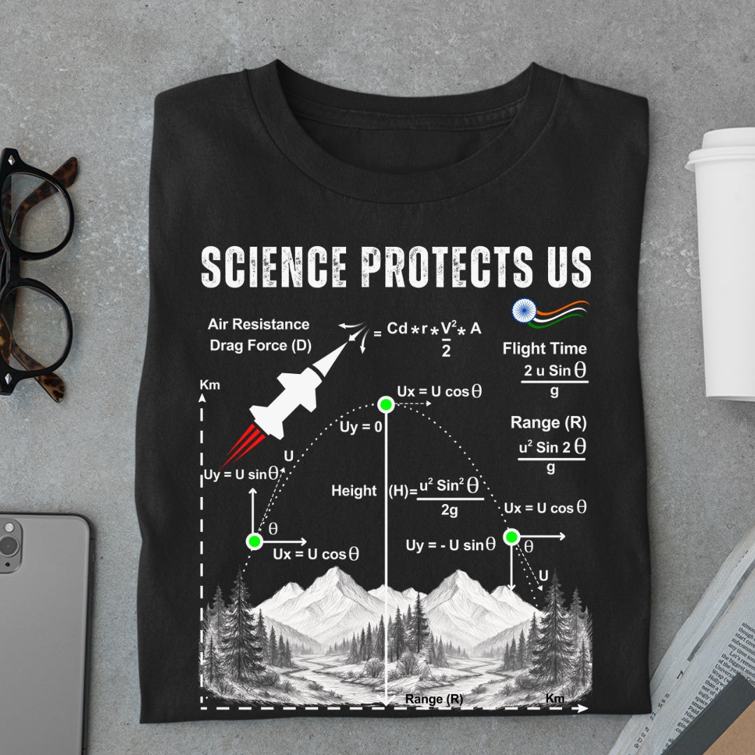 Science Protects Us - Fundamental Laws of Trajectory (Unisex T-Shirt)