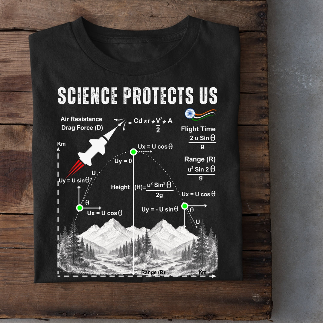 Science Protects Us - Fundamental Laws of Trajectory (Unisex T-Shirt)