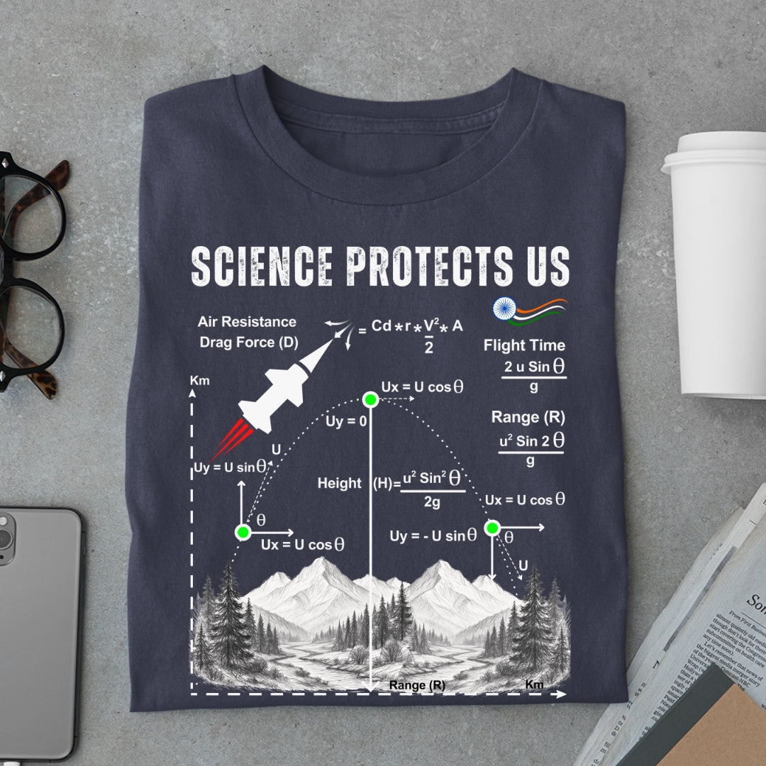 Science Protects Us - Fundamental Laws of Trajectory (Unisex T-Shirt)
