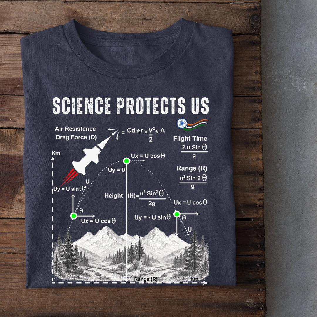 Science Protects Us - Fundamental Laws of Trajectory (Unisex T-Shirt)