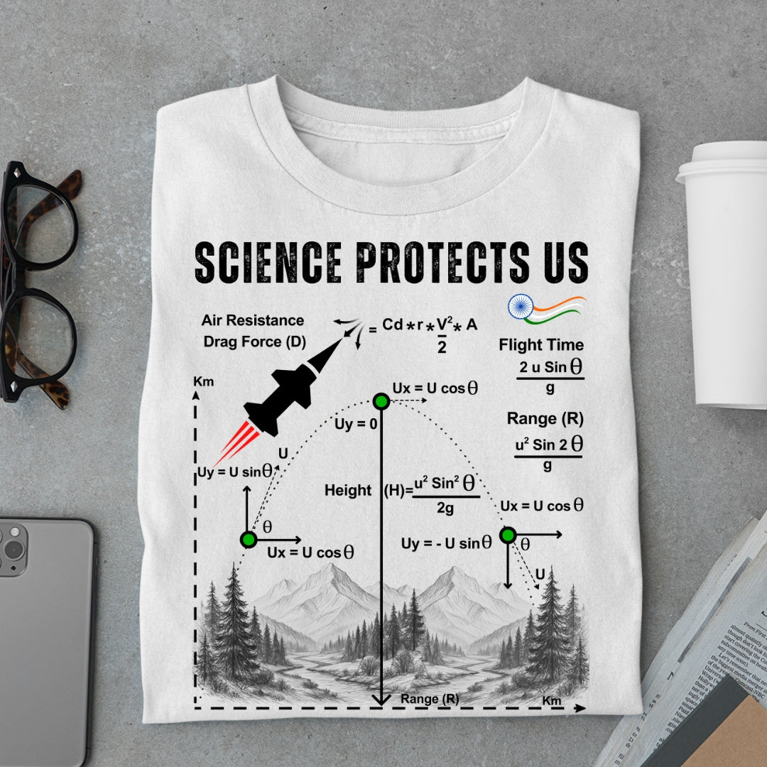 Science Protects Us - Fundamental Laws of Trajectory (Unisex T-Shirt)