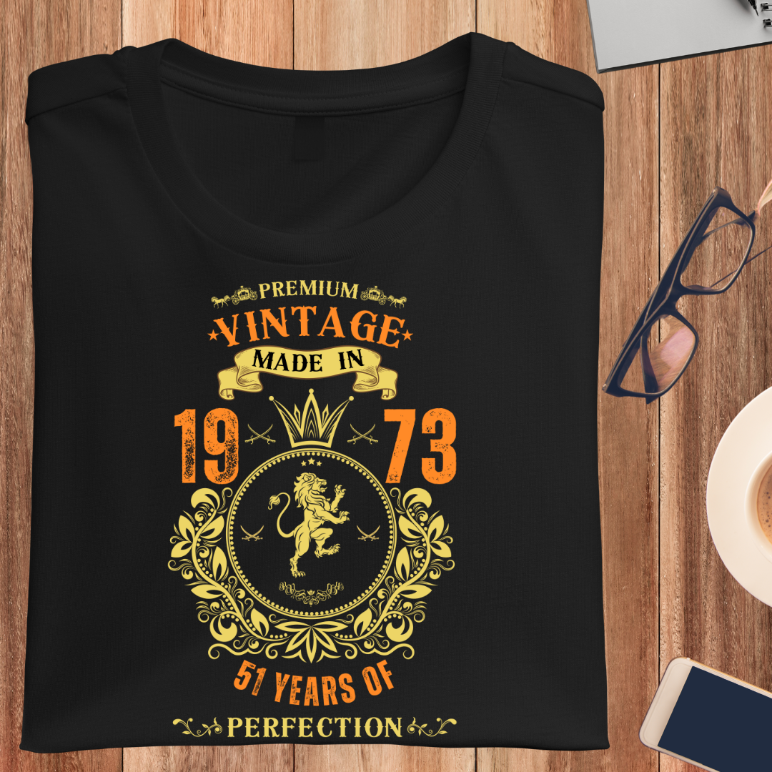 PREMIUM VINTAGE MADE IN 1973 UNISEX T-SHIRT