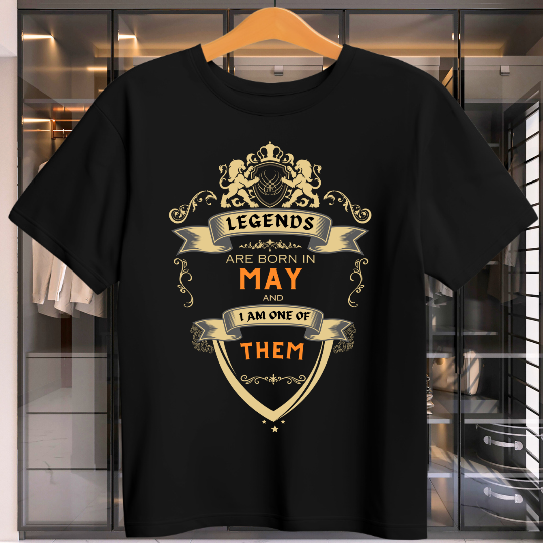 LEGENDS ARE BORN IN MAY UNISEX T-SHIRT