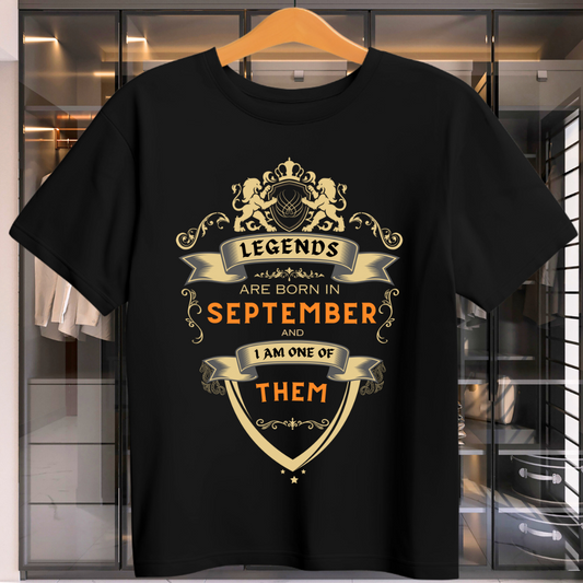 LEGENDS ARE BORN IN SEPTEMBER UNISEX T-SHIRT