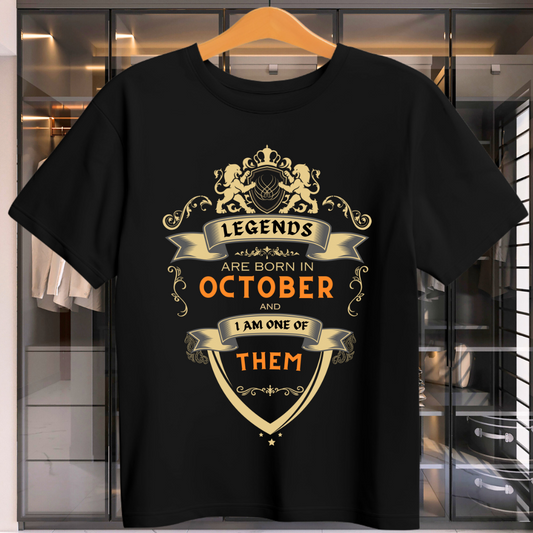 LEGENDS ARE BORN IN OCTOBER UNISEX T-SHIRT