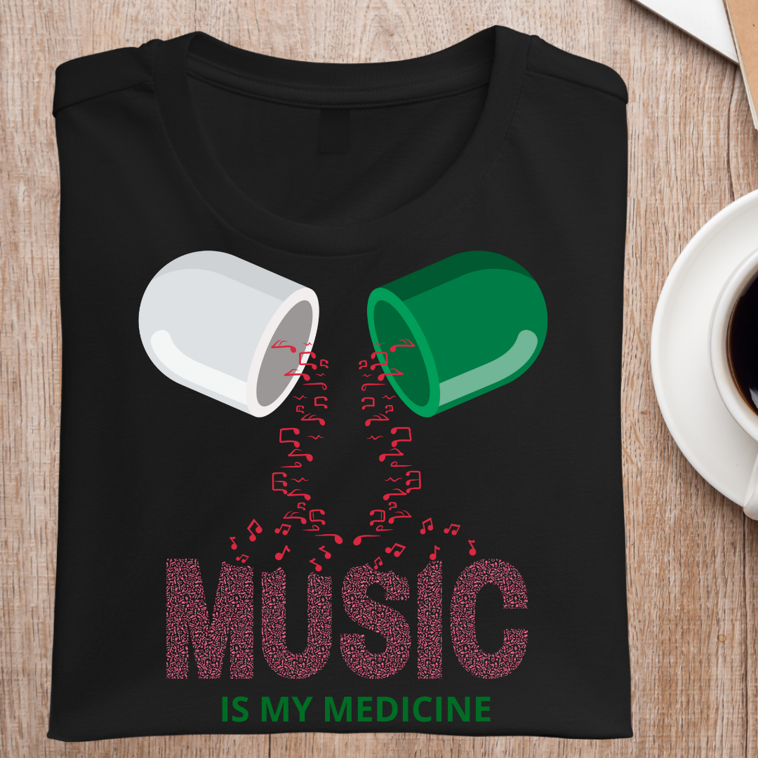 MUSIC IS MY MEDICINE Unisex Half Sleeve TShirt