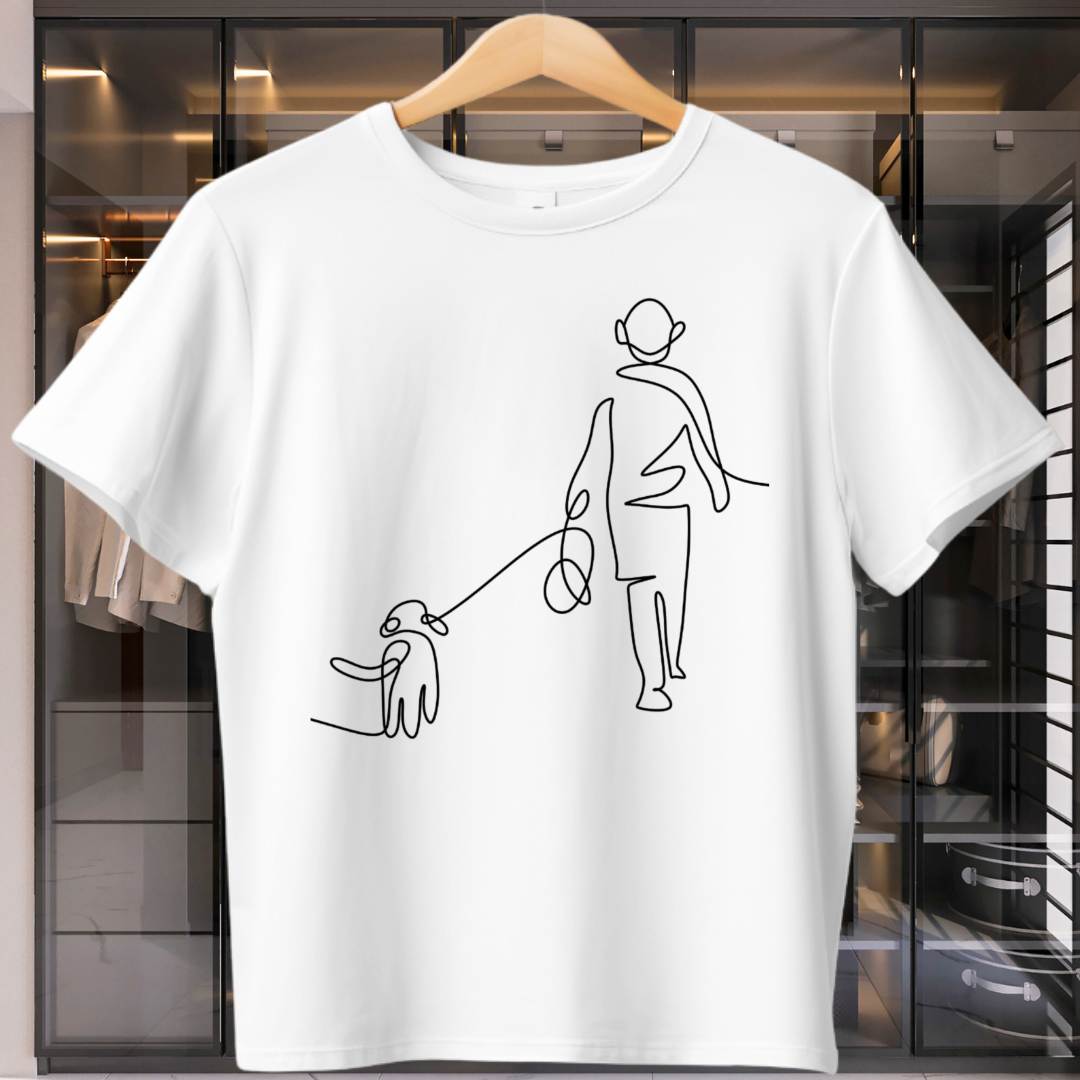 Best Walk Buddy (Line Art) Unisex T-Shirt