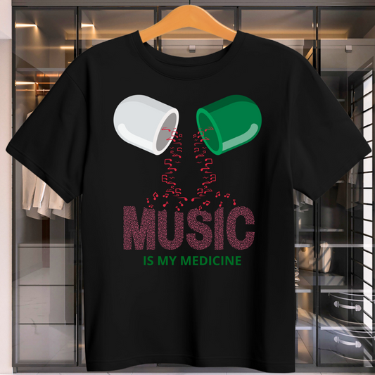 MUSIC IS MY MEDICINE Unisex Half Sleeve TShirt