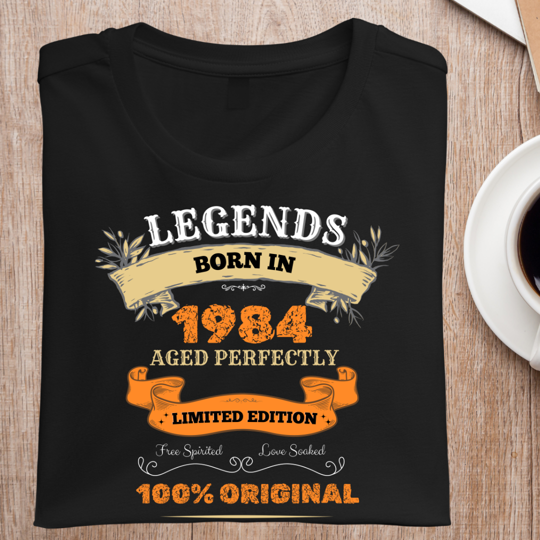 LEGENDS BORN IN 1984 UNISEX T-SHIRT