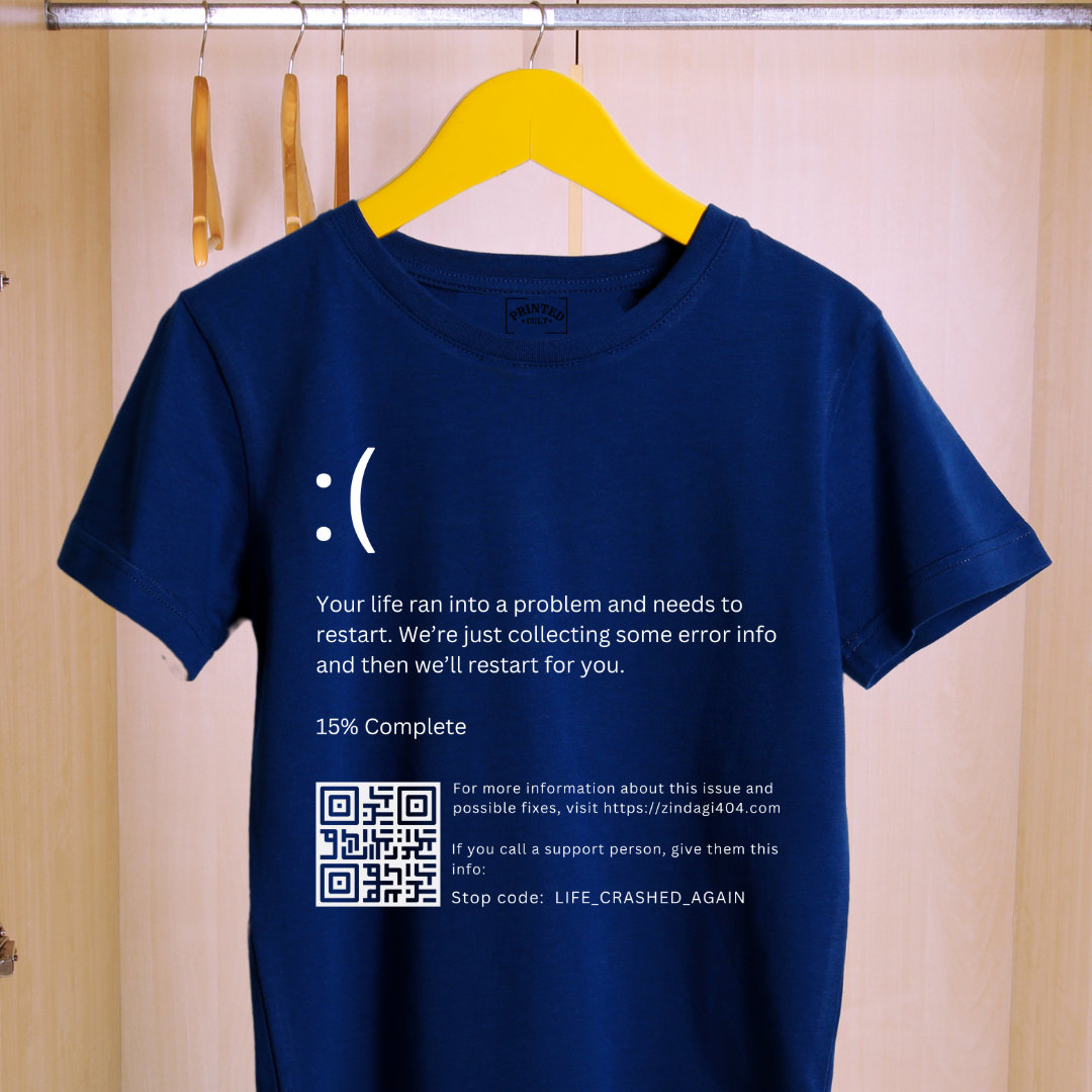 Life Crashed Blue Screen Unisex T-Shirt