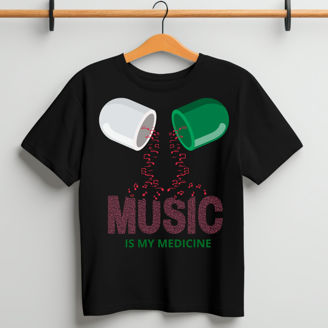 MUSIC IS MY MEDICINE Unisex Half Sleeve TShirt