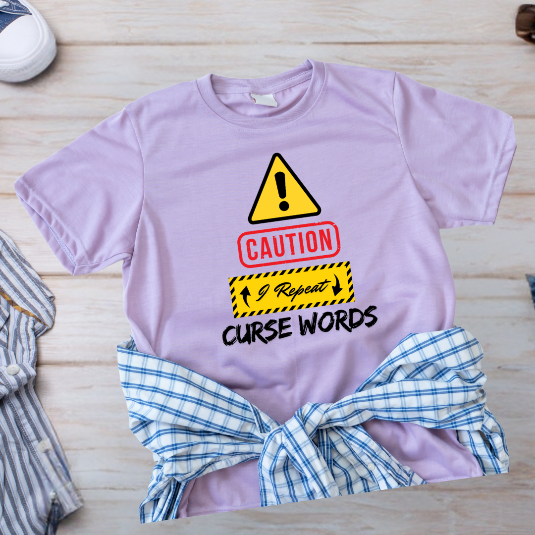 Caution I Repeat Curse Words | Funny Kids T-shirt